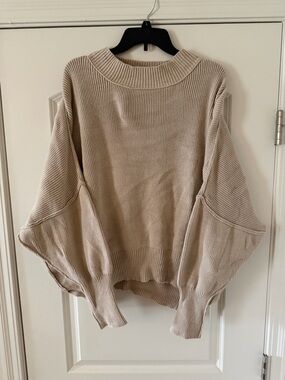 The Native One - Beige Oversized Crewneck Sweater Size XL